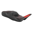 Two-Up Black Red Rider & Passenger Seat for Harley Electra Glide (1997–2007)