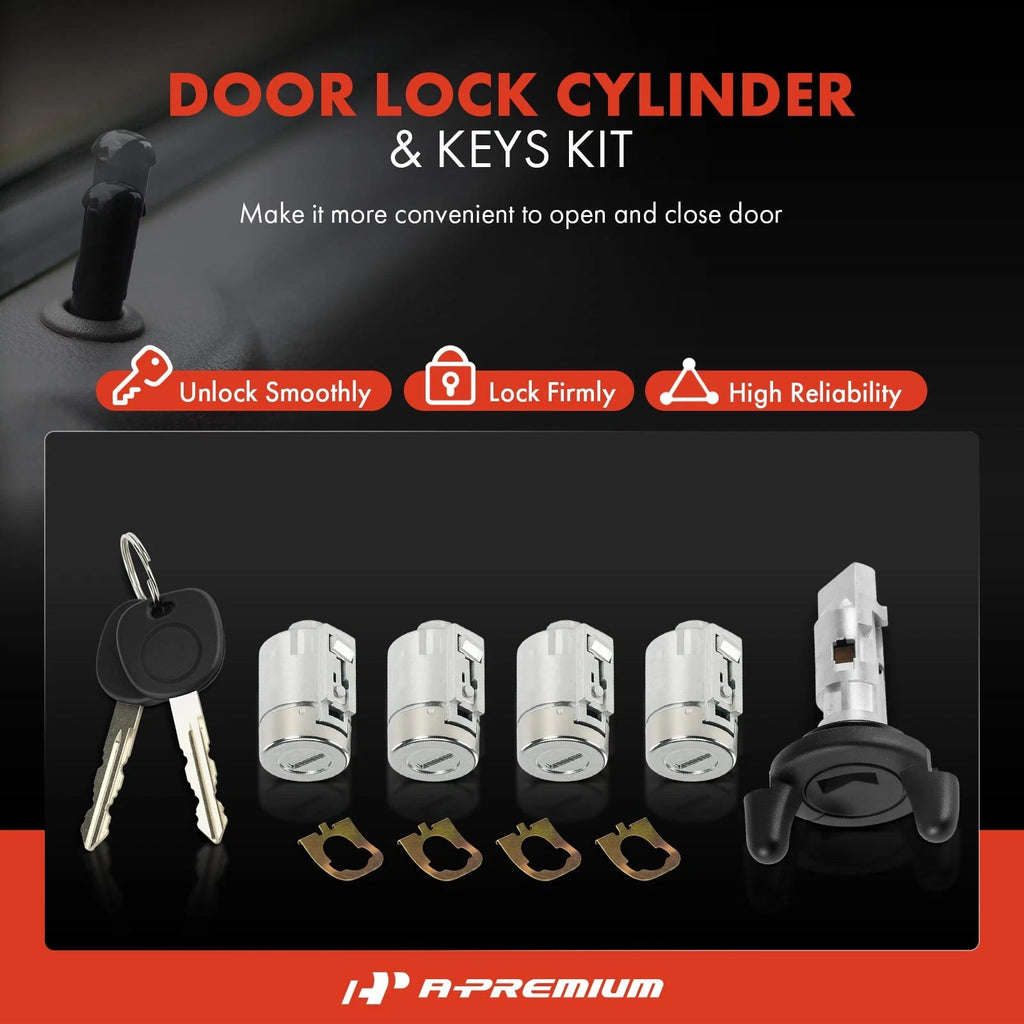 Set of 5 Door Lock Cylinders with 2 Keys for Chevrolet Express 1500 (1996–2023)