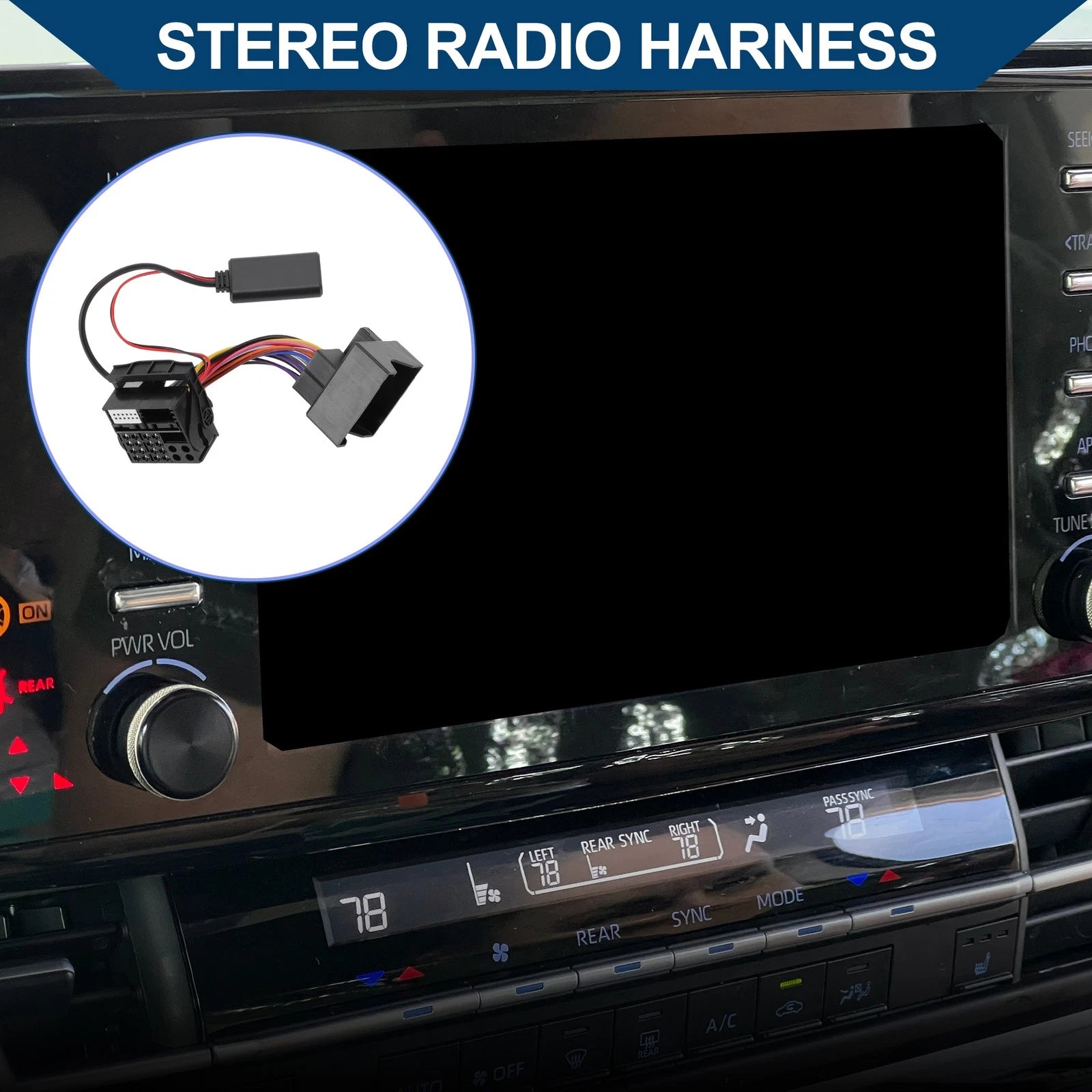 Bluetooth AUX Adapter Stereo Radio Harness for Audi (16 Pin)