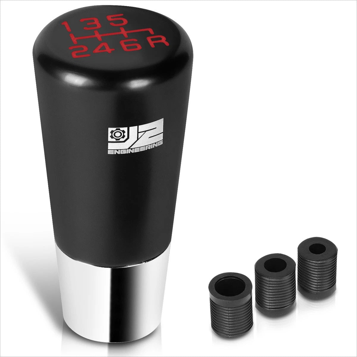 J2 Aluminum 6-Speed Manual Shift Knob for Universal Fit (Black)