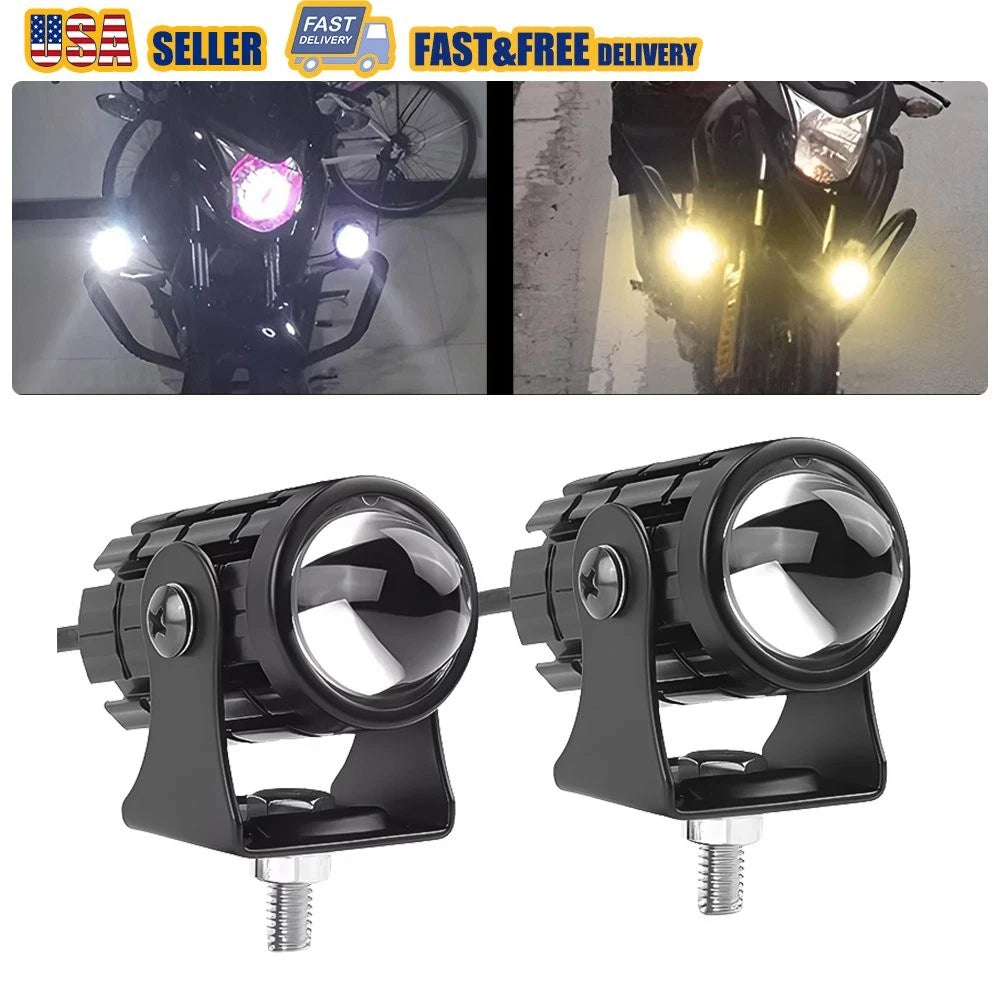 2X LED Headlight Fog Driving Spot Light for Motorcycle