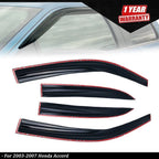 Set of 4 Window Visor Vent Shades for Honda Accord (2003-2007)