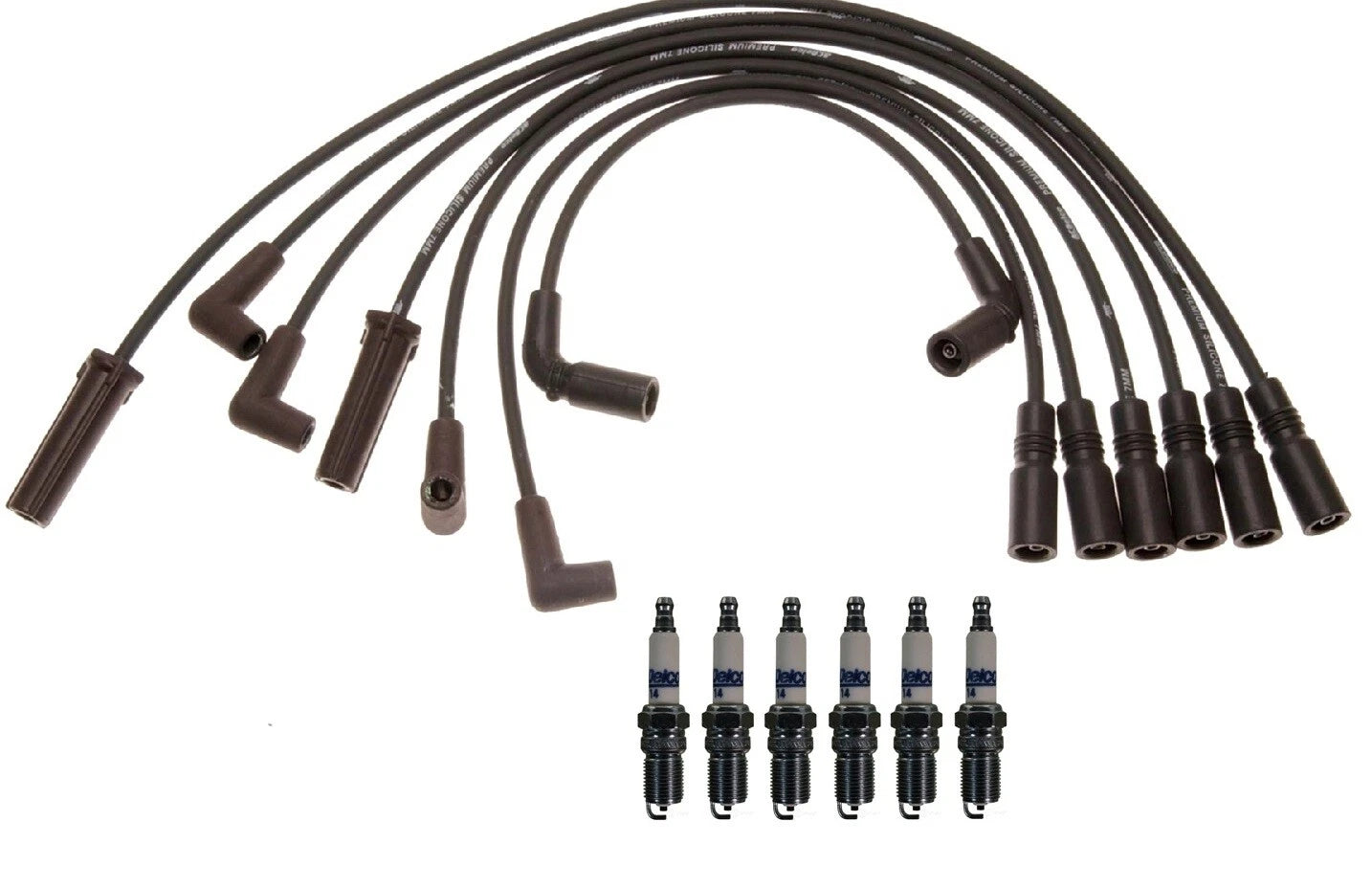 Set of 6 Ignition Wires & ACDelco Rapidfire Spark Plugs for Chevy GMC (1996–2002)