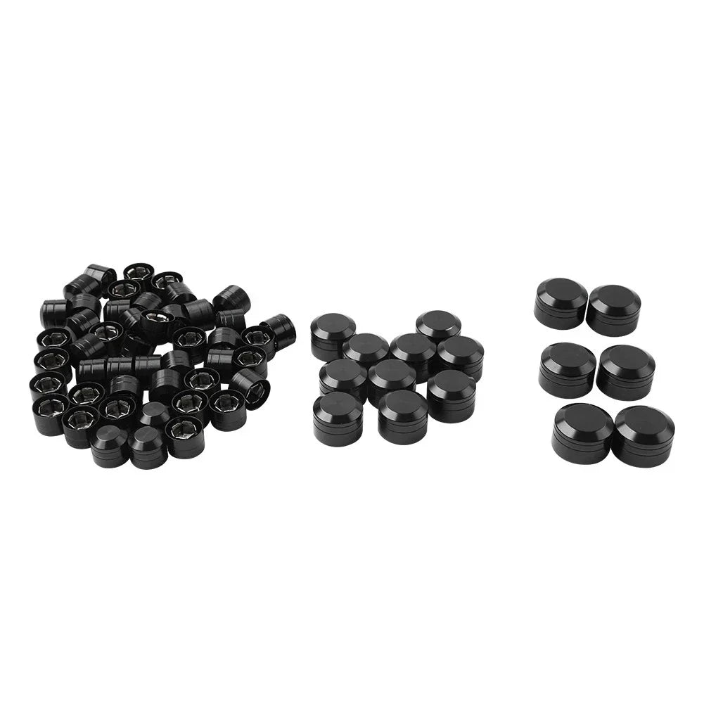62X Black Engine Bolt Caps for Harley Touring Road King Street Glide (2017-24)