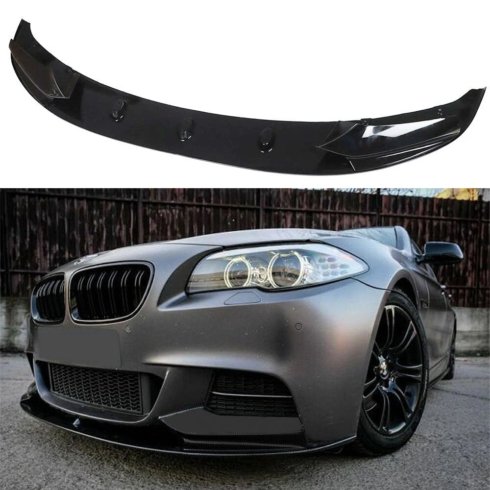 Glossy Black Front Bumper Lip Splitter for BMW F10 5 Series M Sport (2011–2016)
