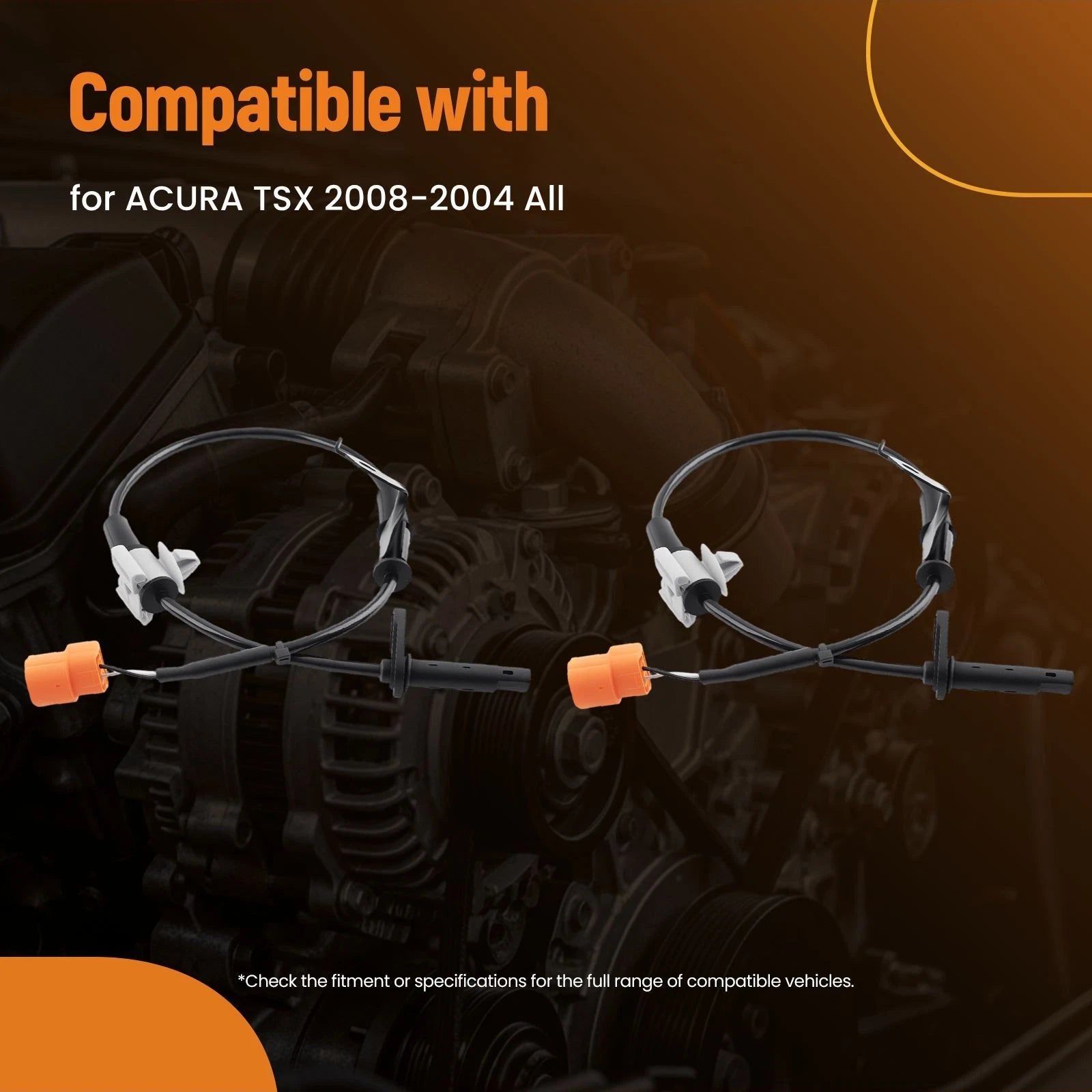 2PC ABS Wheel Speed Sensor for Acura TSX (2004–2008) 57470SEA013