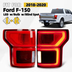 Pair LED Tail Lights for Ford F-150 (2018–2020) w/Blind Spot, Left+Right