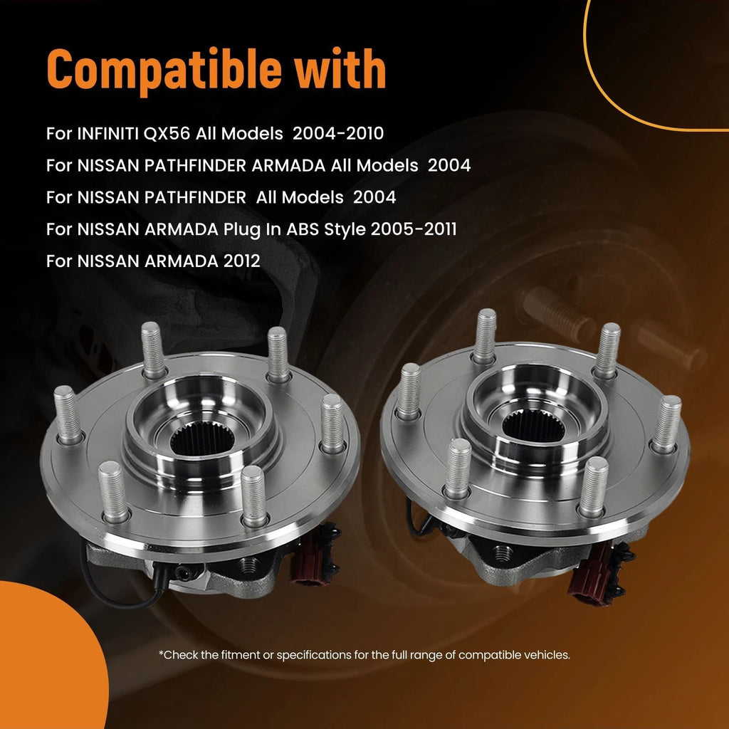 Set of 2 Rear Wheel Hub Bearings for QX56 Pathfinder (2004–2012)