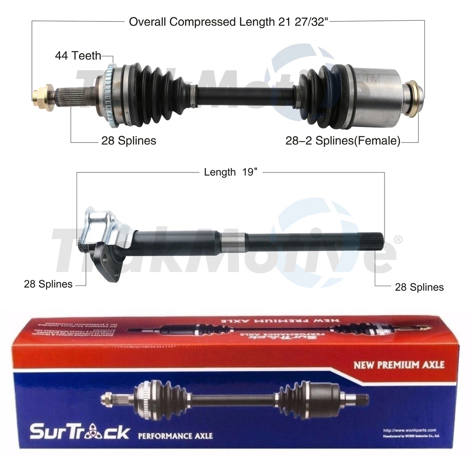 Set of 2 CV Axles & Intermediate Shafts for Ford Fusion AWD (2006–2012)