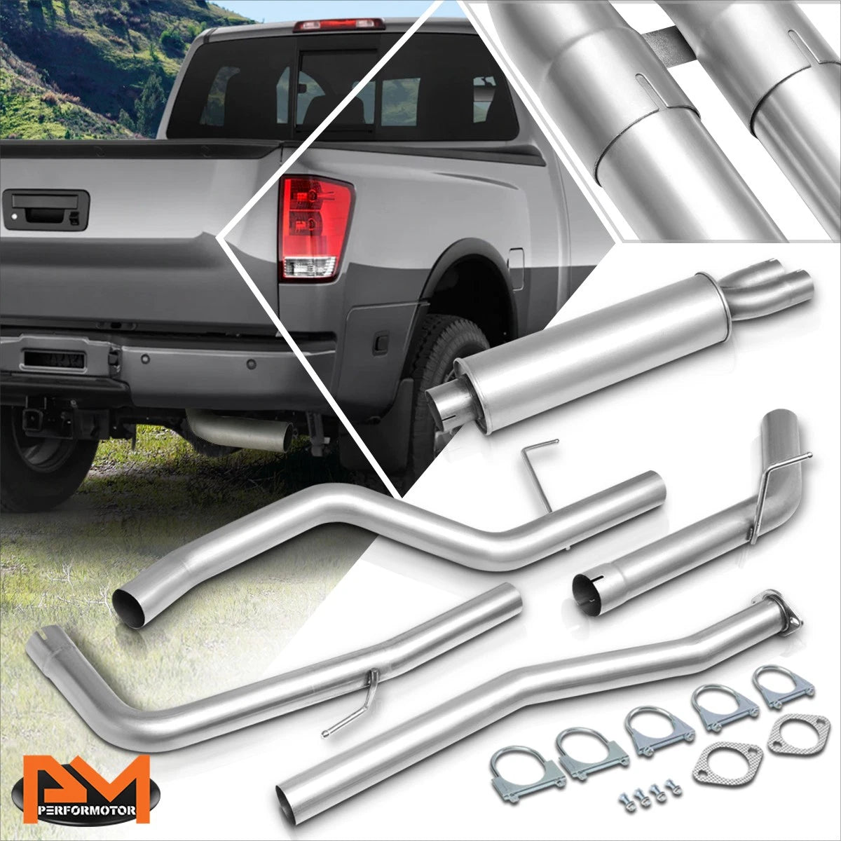 Rear Step Bumper Assembly for Ford F-150 (2021–2023) with Sensor Holes, Chrome