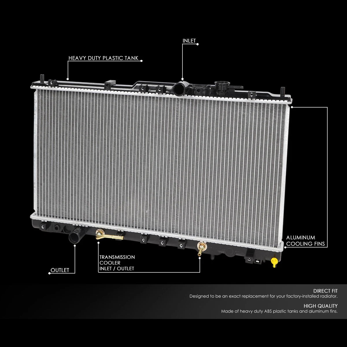 Aluminum Core Replacement Radiator for Mitsubishi Galant 2.4L (1999–2002) DPI-2300