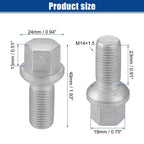5 Pcs M14×1.5 Wheel Lug Bolt Nut for Mercedes-Benz C250 (2008–2015) No.A0009904907