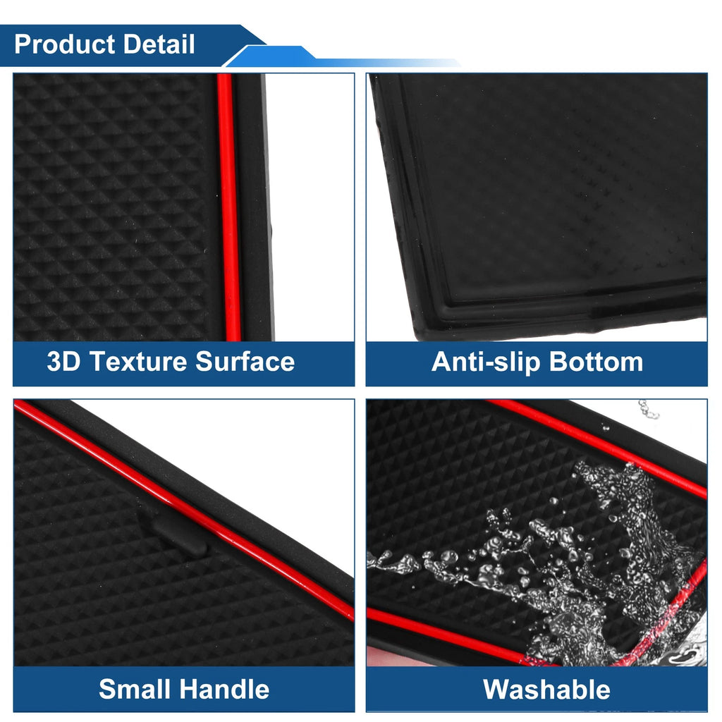 18 Pcs Non-Slip Mat for Hyundai Kona Electric EV (2020–2022) PVC Red