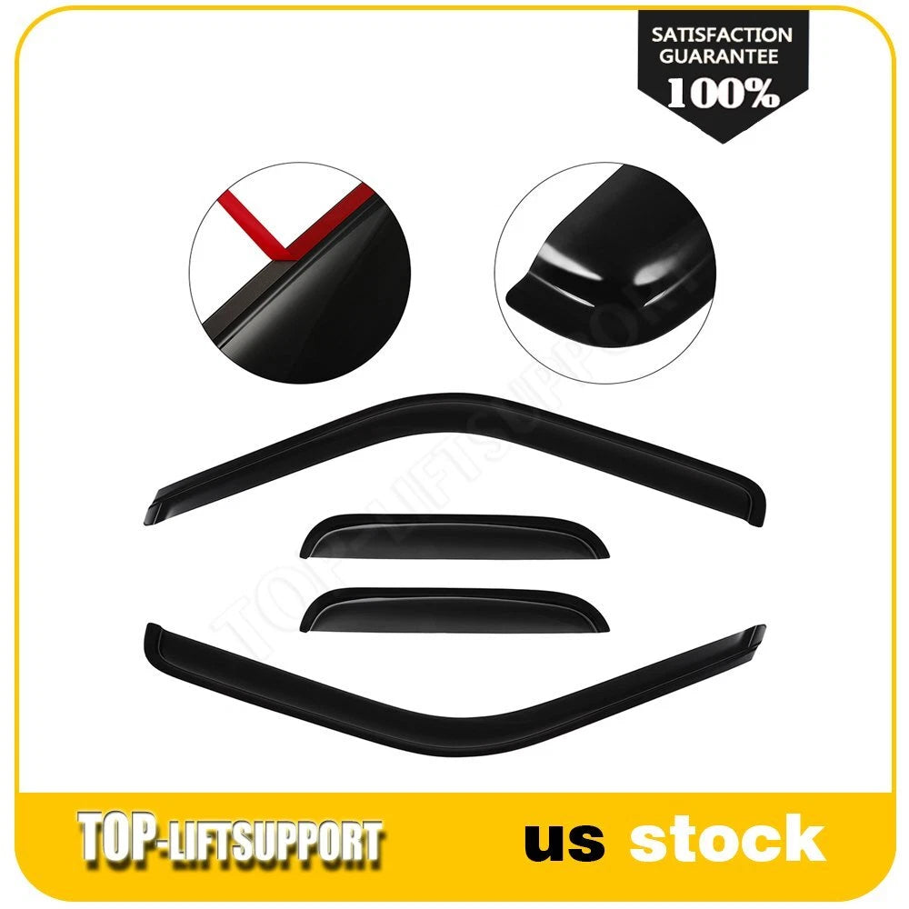 Wavy UV Window Visor Vent Shade Rain Guard for Chevy C/K 1500 Extended Cab