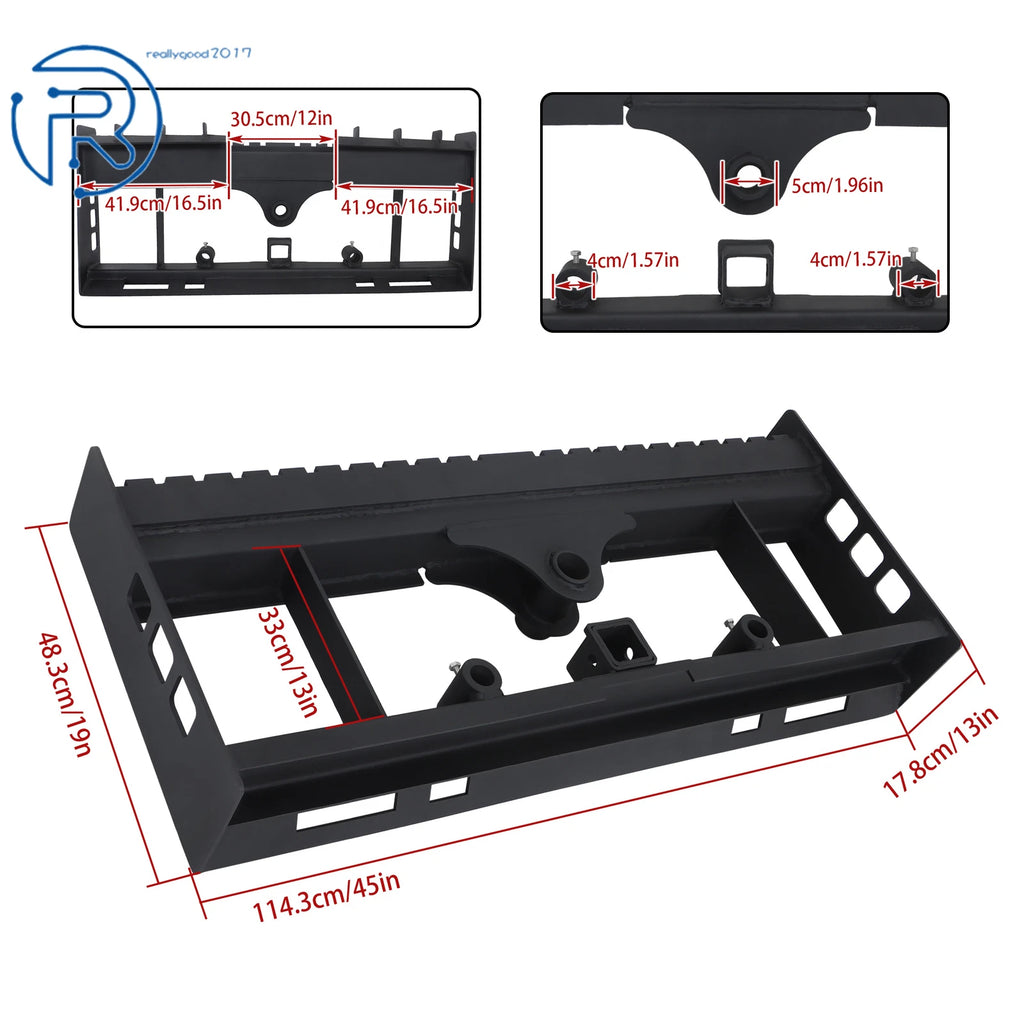 Pallet Fork Frame with Receiver Hitch for Skid Steer (2500LBS)