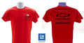 Red Chevrolet Performance T-Shirt with Logo and Bowtie Emblem (All Years)