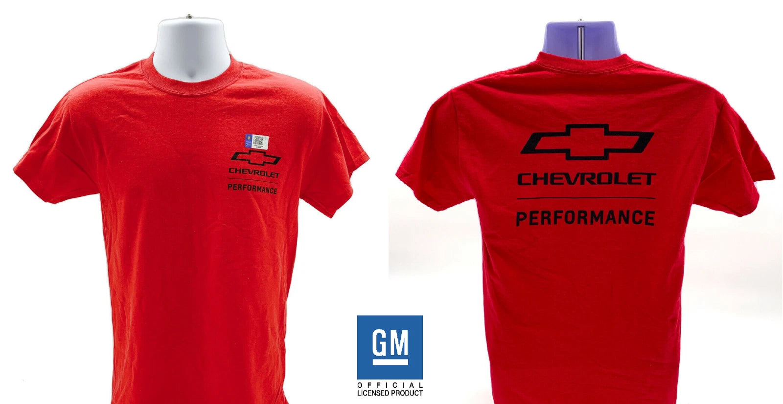 Red Chevrolet Performance T-Shirt with Logo and Bowtie Emblem (All Years)
