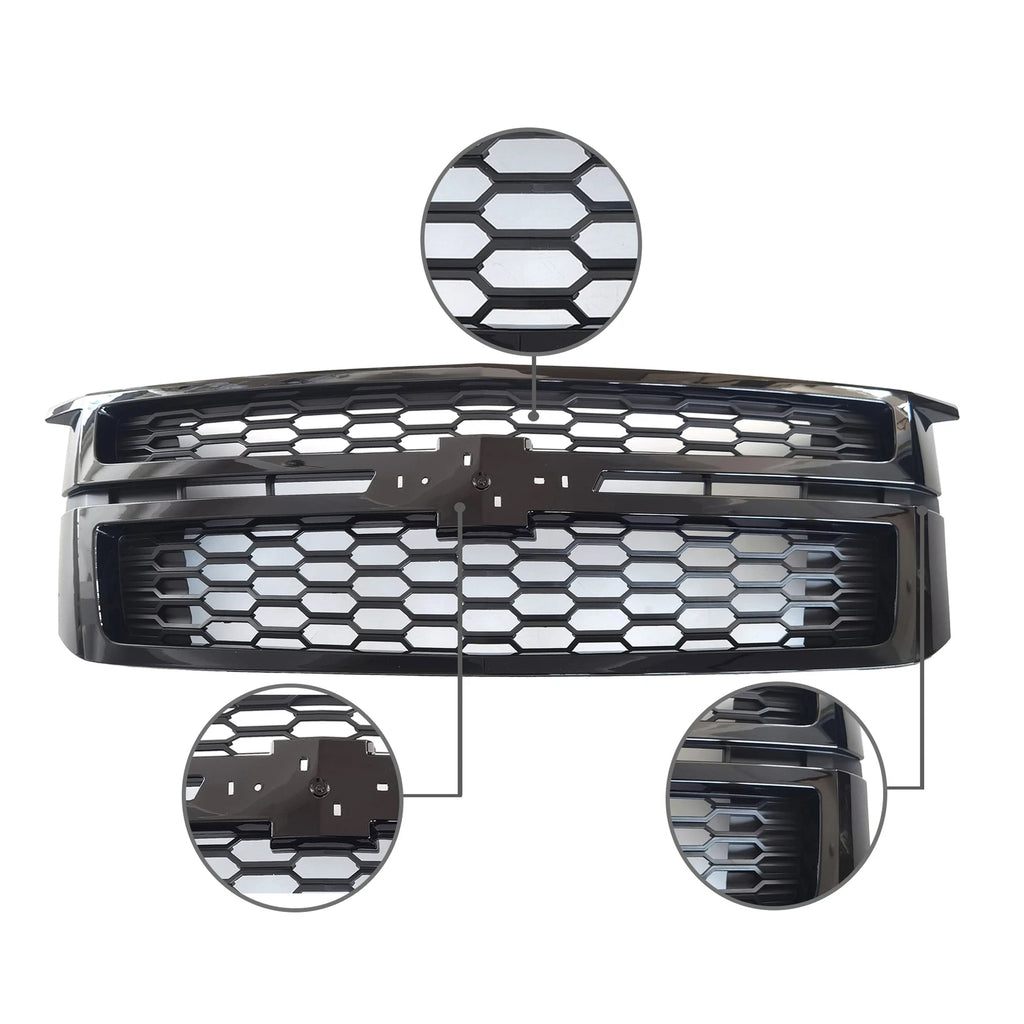Glossy Black Bumper Grille for Chevrolet Tahoe Suburban (2015–2020)