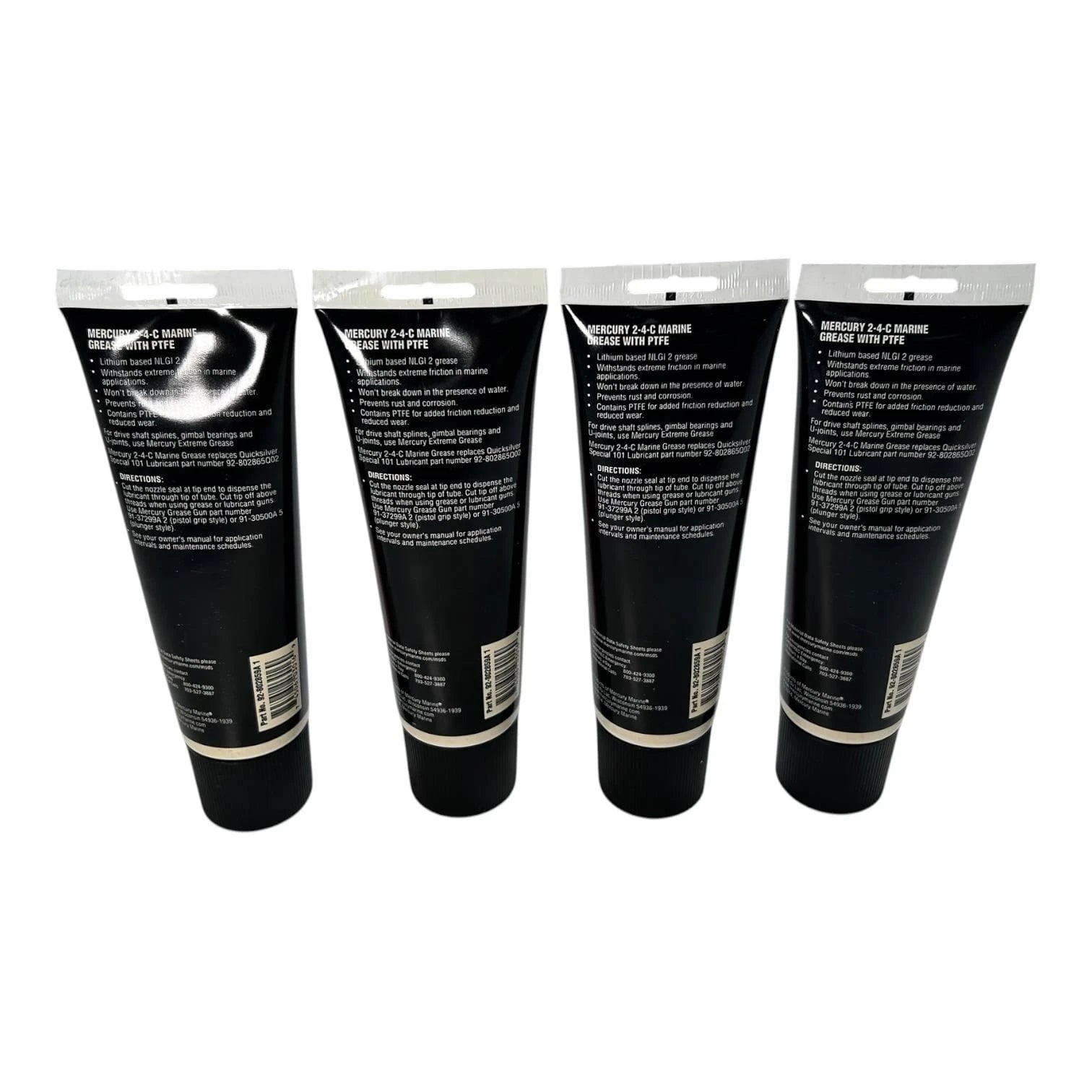 Set of 4 Mercury Marine 92-802859A1 2-4-C Marine Lubricant 8 oz Tube