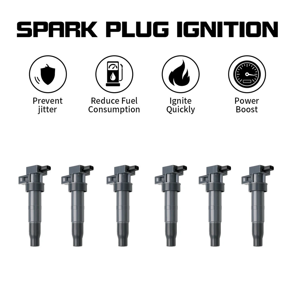 6X Ignition Coils for Hyundai Santa Fe Azera Sonata Kia K900 Optima Sorento (2013–2020)
