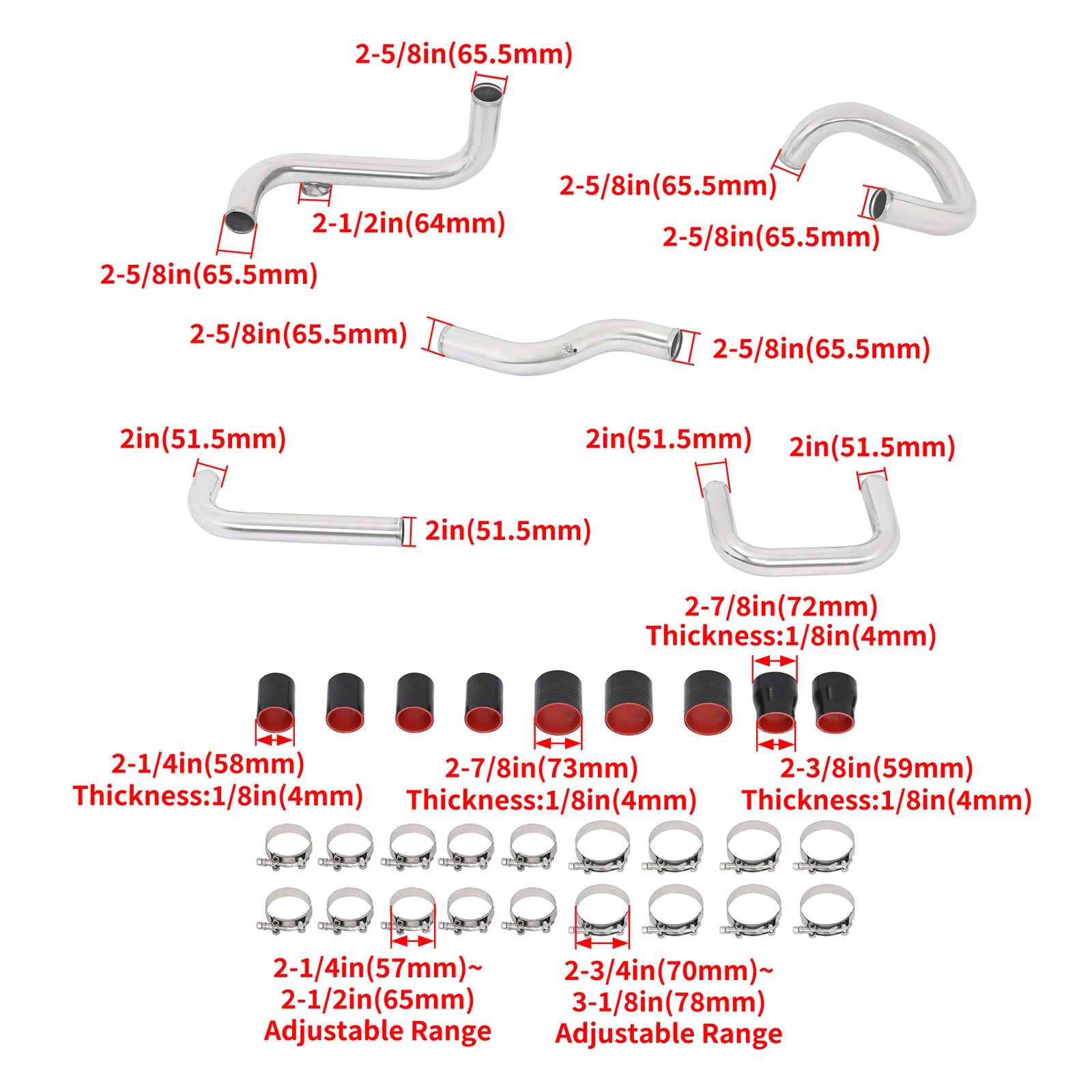 Intercooler Pipe & Boot Kit for Acura Integra, Honda Civic (1990–2001)