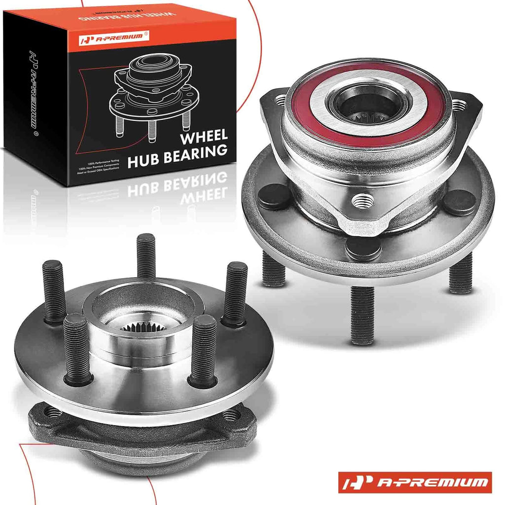 2X Front Wheel Hub & Bearing Assembly for Jeep Wrangler (1999–2006)