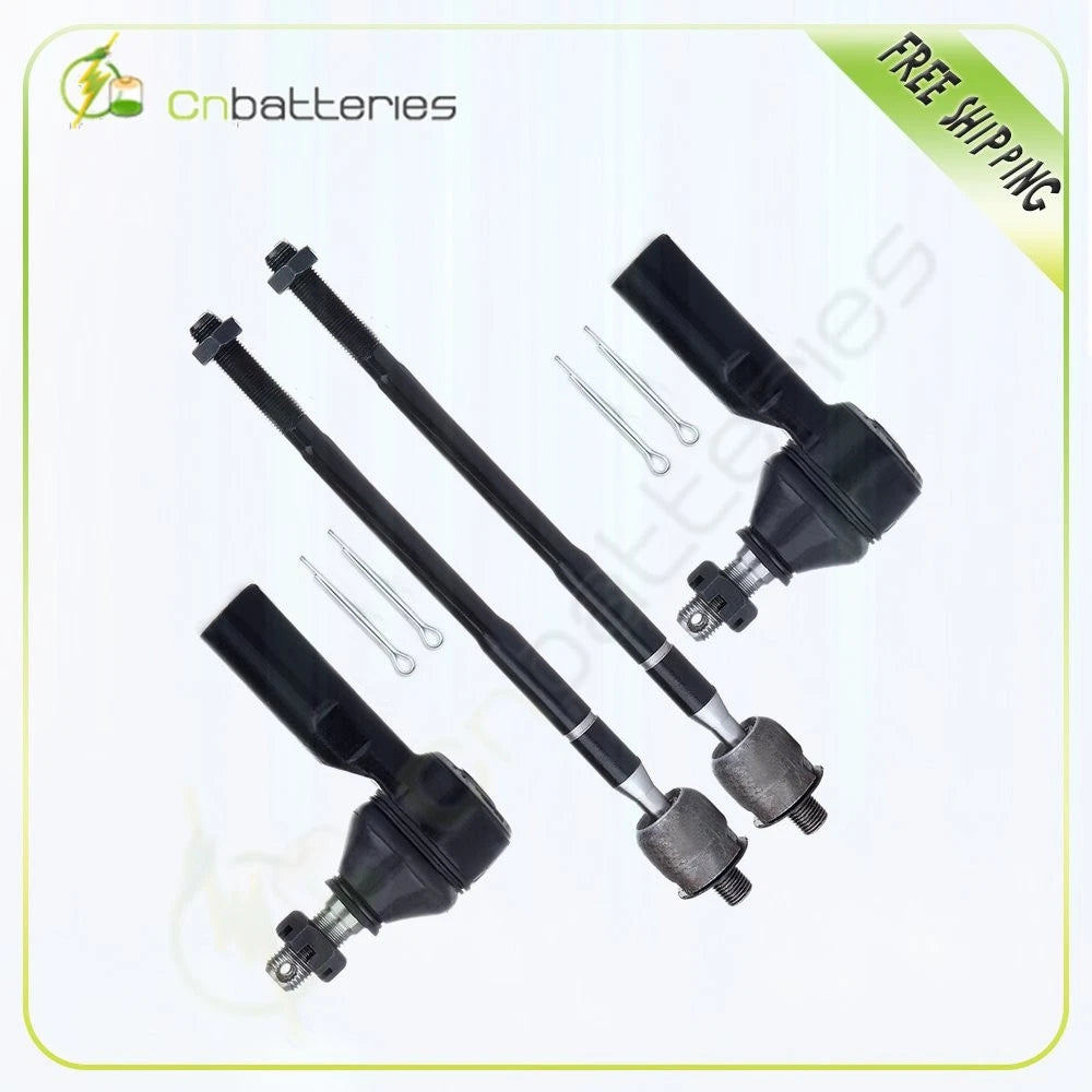 Set of 4 Front Inner Outer Tie Rods for Chevy Geo Prizm (1993–2002)