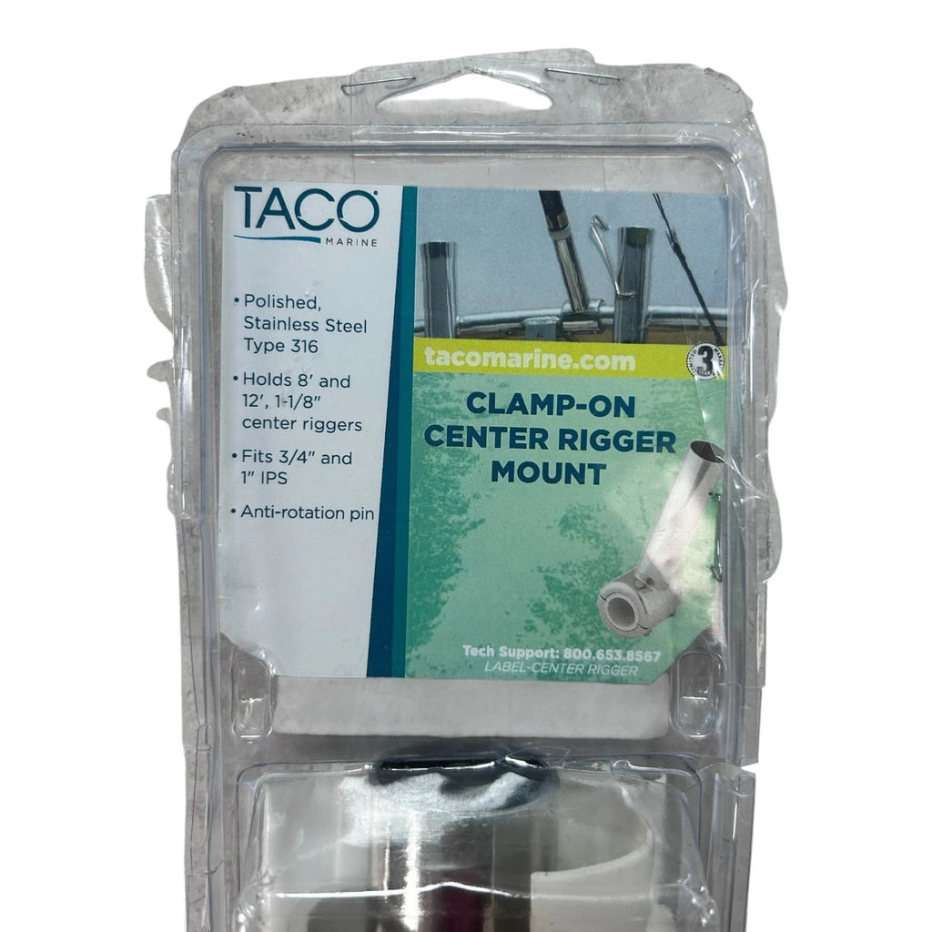 Fixed Clamp On Center Rigger Mount for Taco Marine F16-0311C-1 (3/4'' & 1'' IPS)