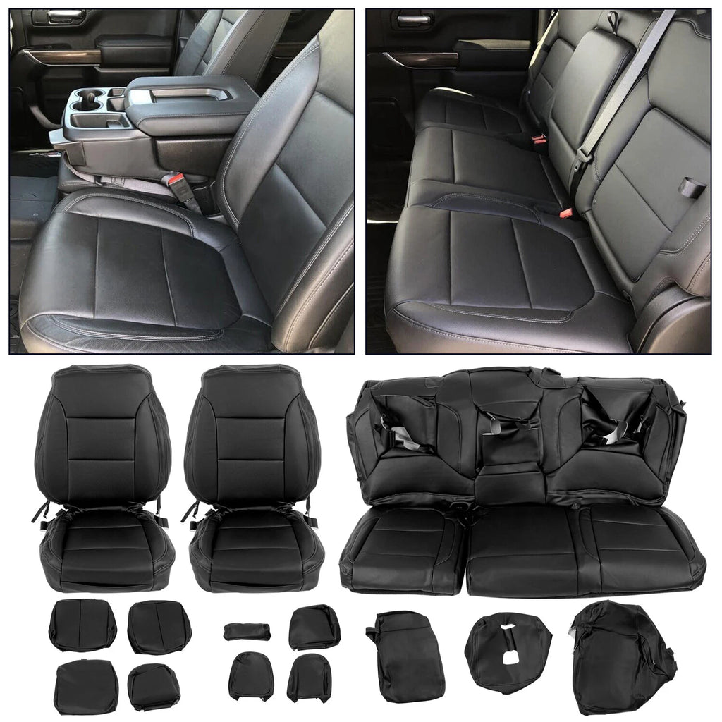 Full Kit Seat Covers for Chevy Silverado LT (2019–2021) Black Factory Style