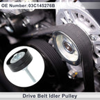 Drive Belt Idler Pulley for Volkswagen Jetta (2013–2016) No. 03C145276B Black