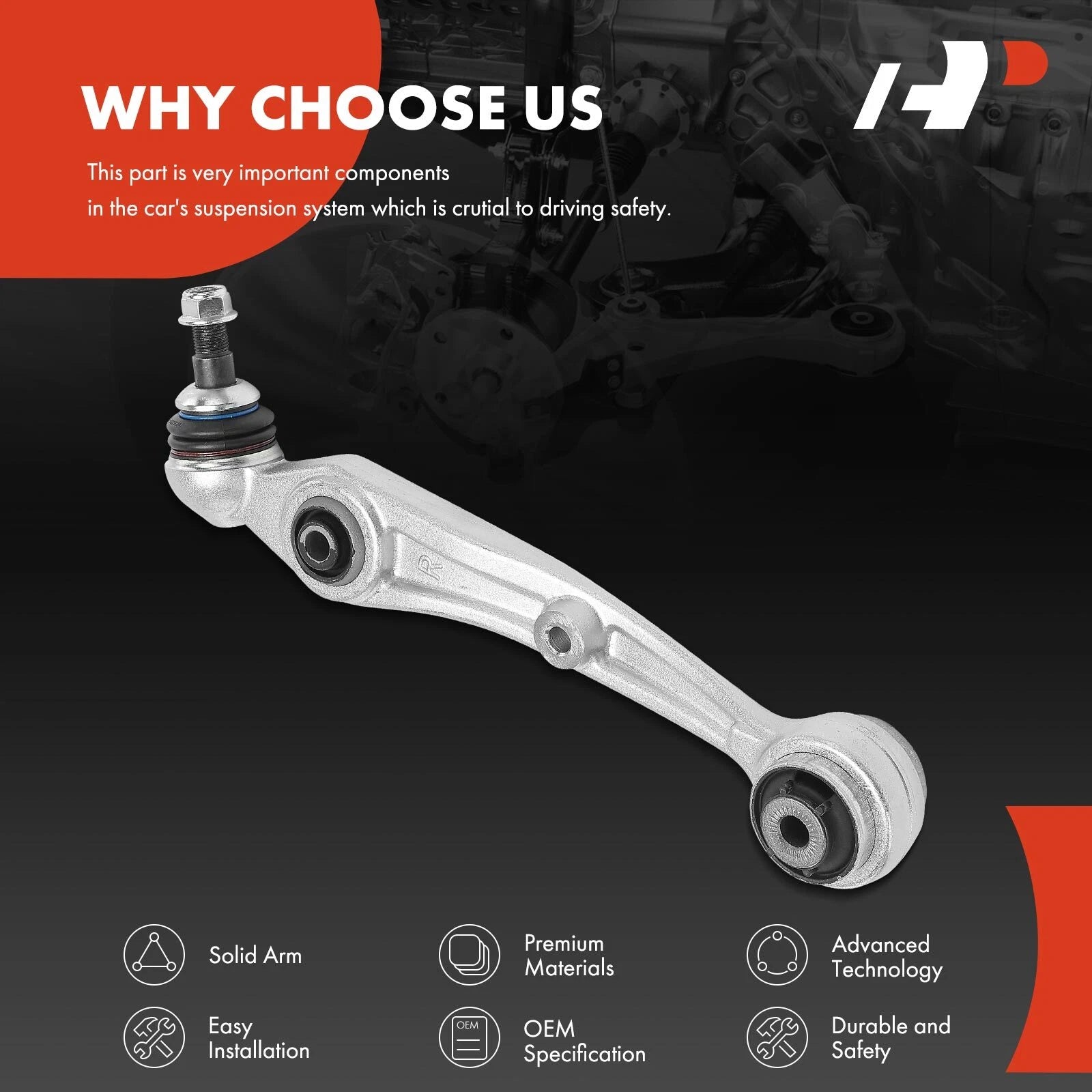 Front Right Lower Rearward Control Arm with Ball Joint for BMW X5 (2019–2023)
