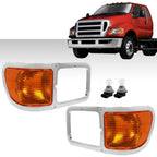 Set of 2 Headlight Bezel Trim for Ford F650 F750 (2000–2015)
