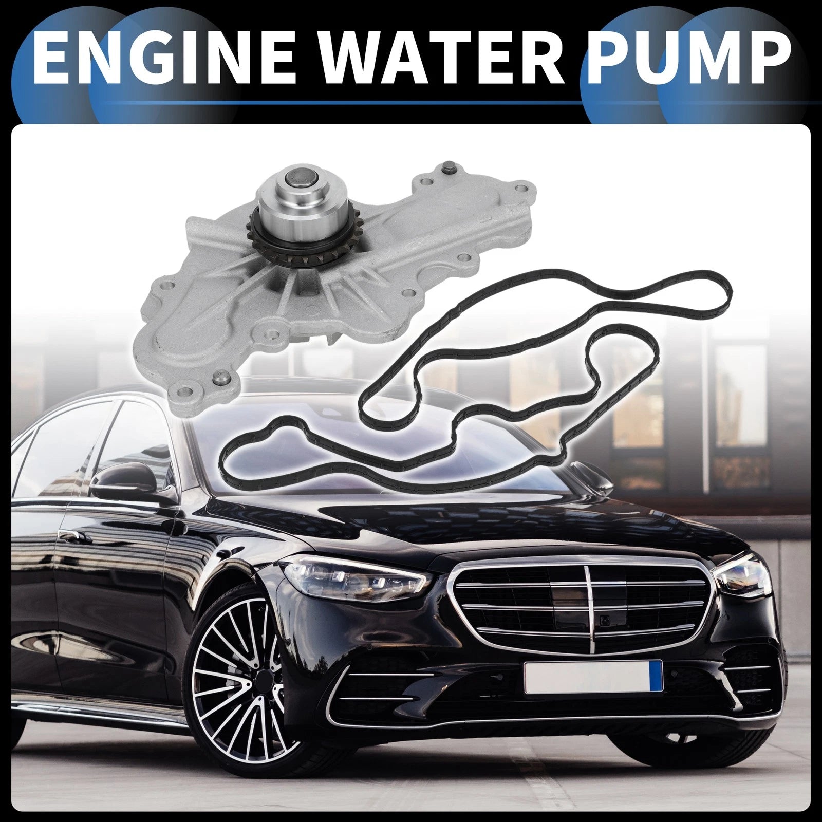 Water Pump for Ford Edge, Flex (2007–2010) No. 7T4Z8501B w/ Rubber Rings Kit