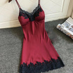 2X Lace Satin Sleepwear Pajamas Set for Women