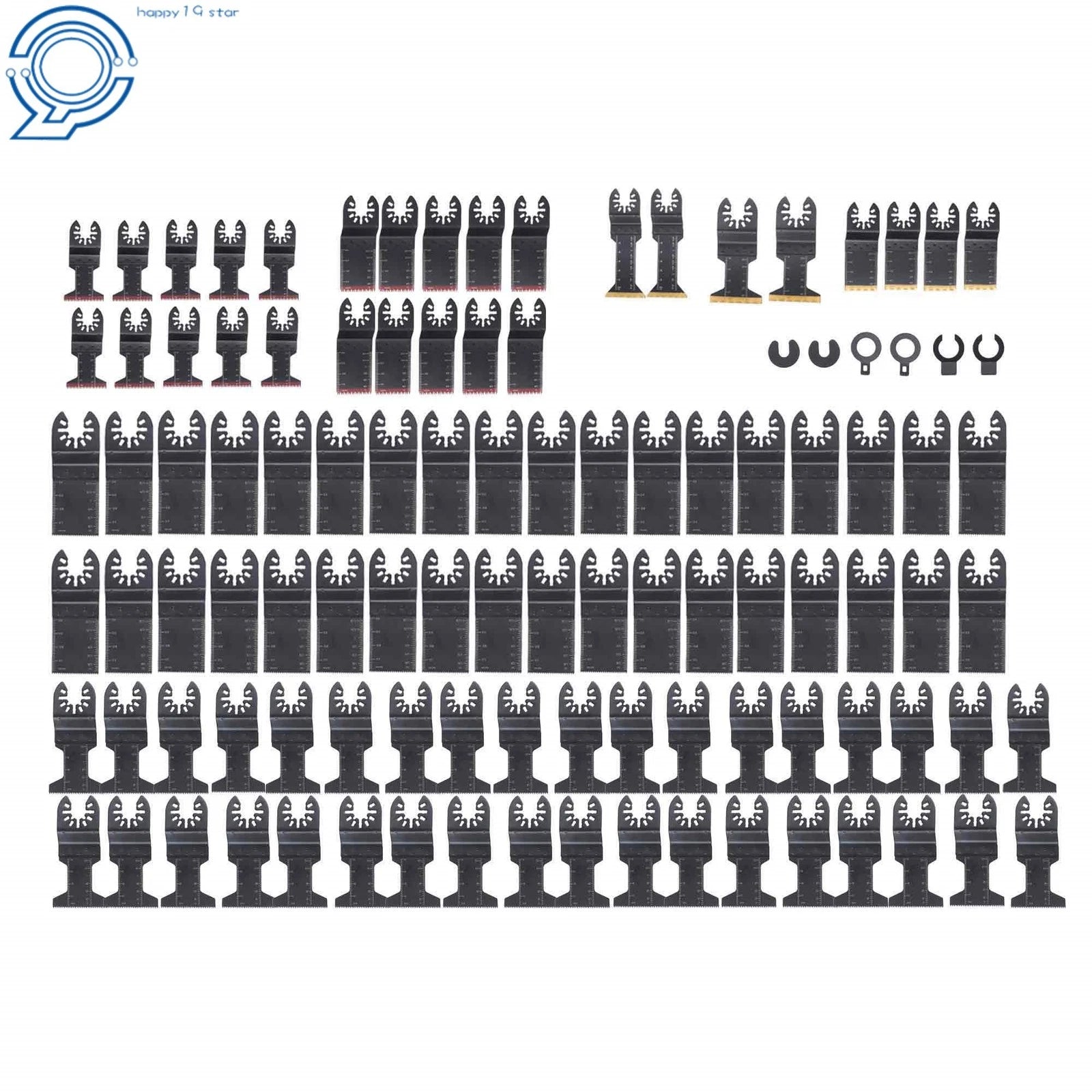 100PCS Oscillating Tool Blades Kit for Universal Use (Titanium, Japanese Tooth)