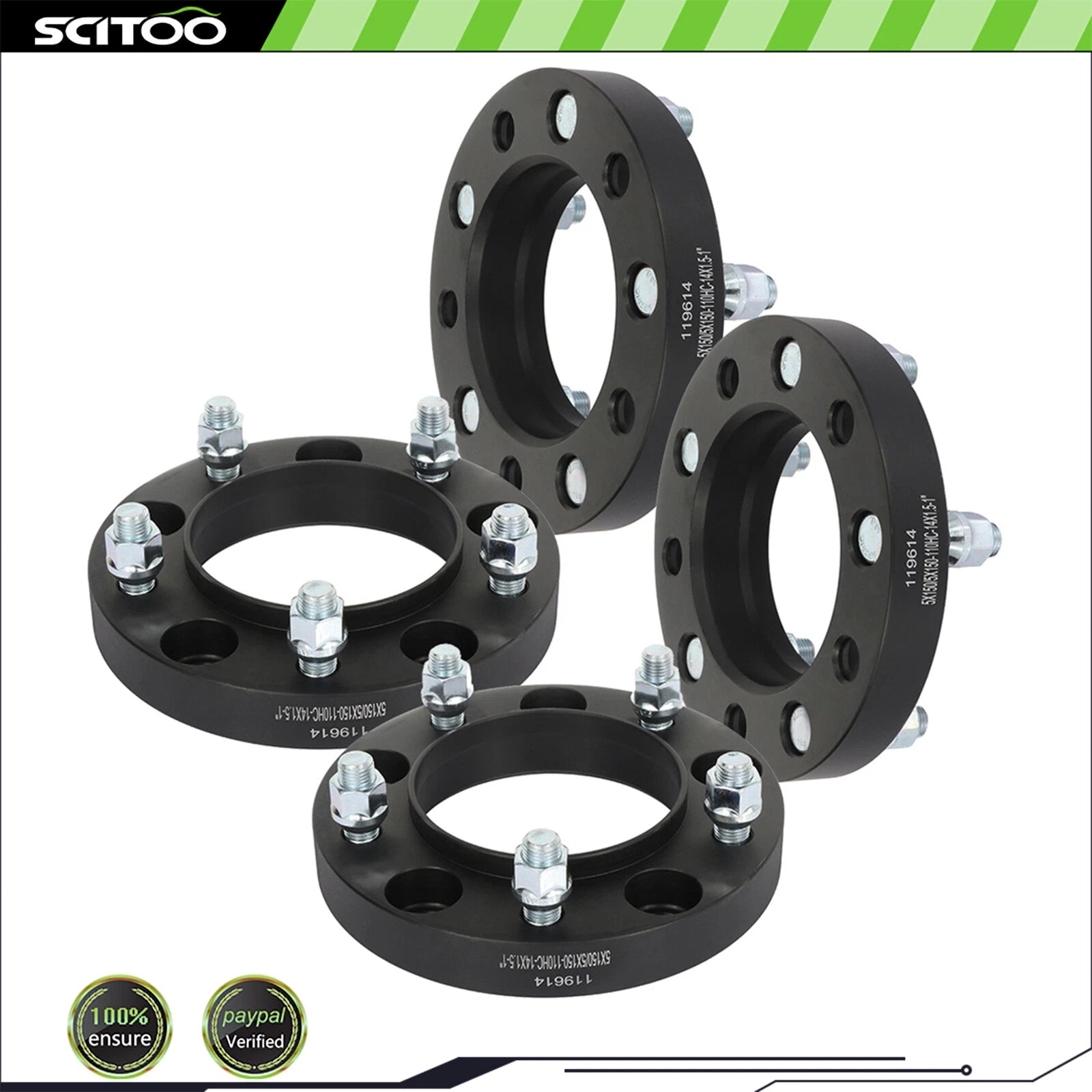 Set of 4 Wheel Spacers 5x150 1" 14x1.5 for Toyota Tundra Land Cruiser Sequoia