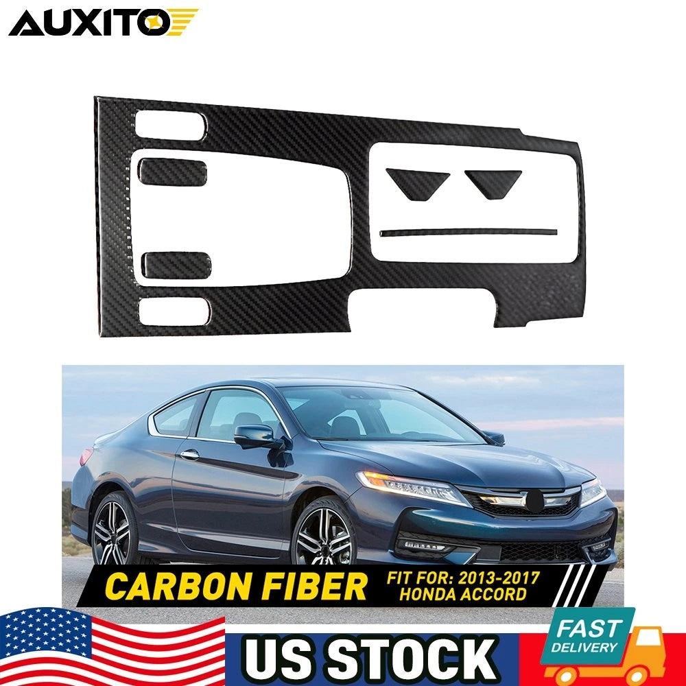 6Pcs Carbon Fiber Interior Gear Shift Trim for Honda Accord (2013–2017)