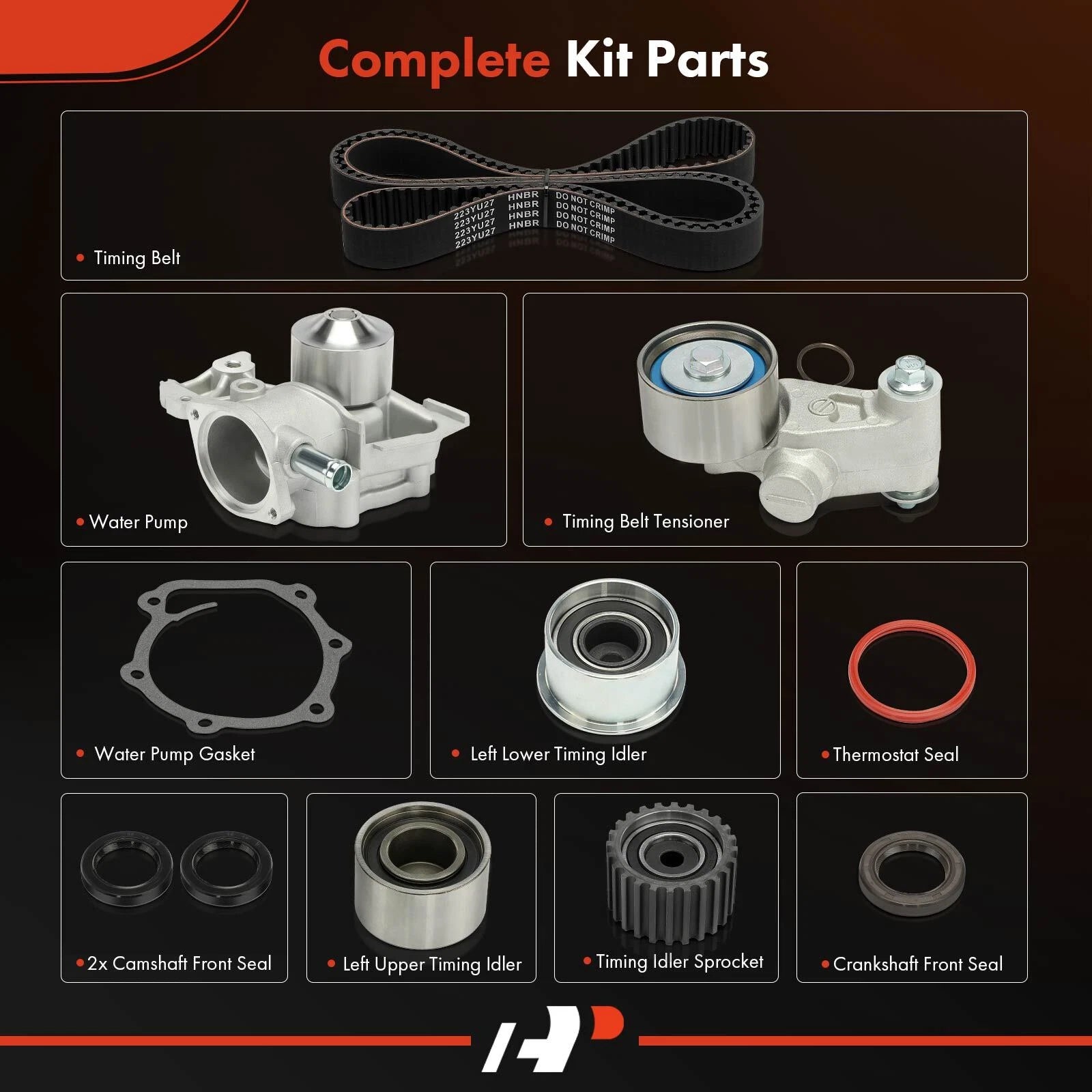 9x Timing Belt & Water Pump Kit for Subaru Outback, Forester (2000-2005)