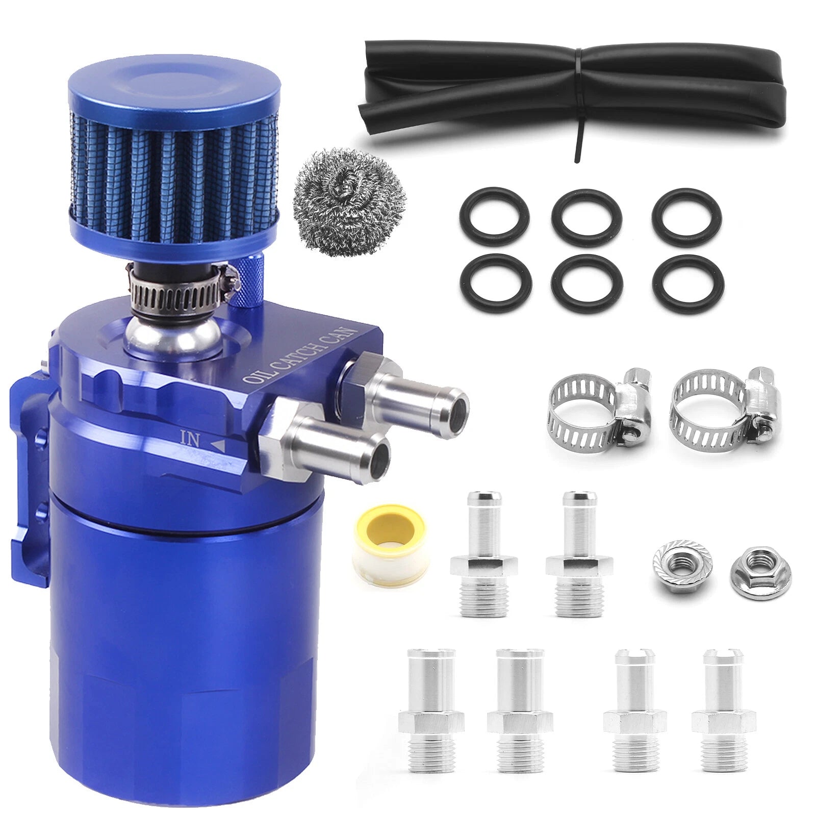 Oil Catch Can Kit for Universal Applications (Baffled, Aluminum)