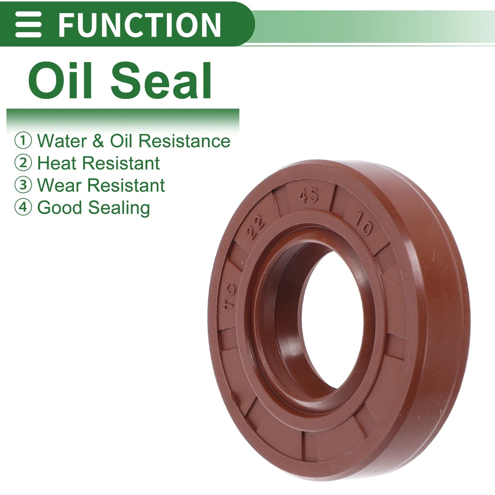 Set of 5 Oil Seal Rotary Shaft Seal FKM Rubber 22x45x10mm