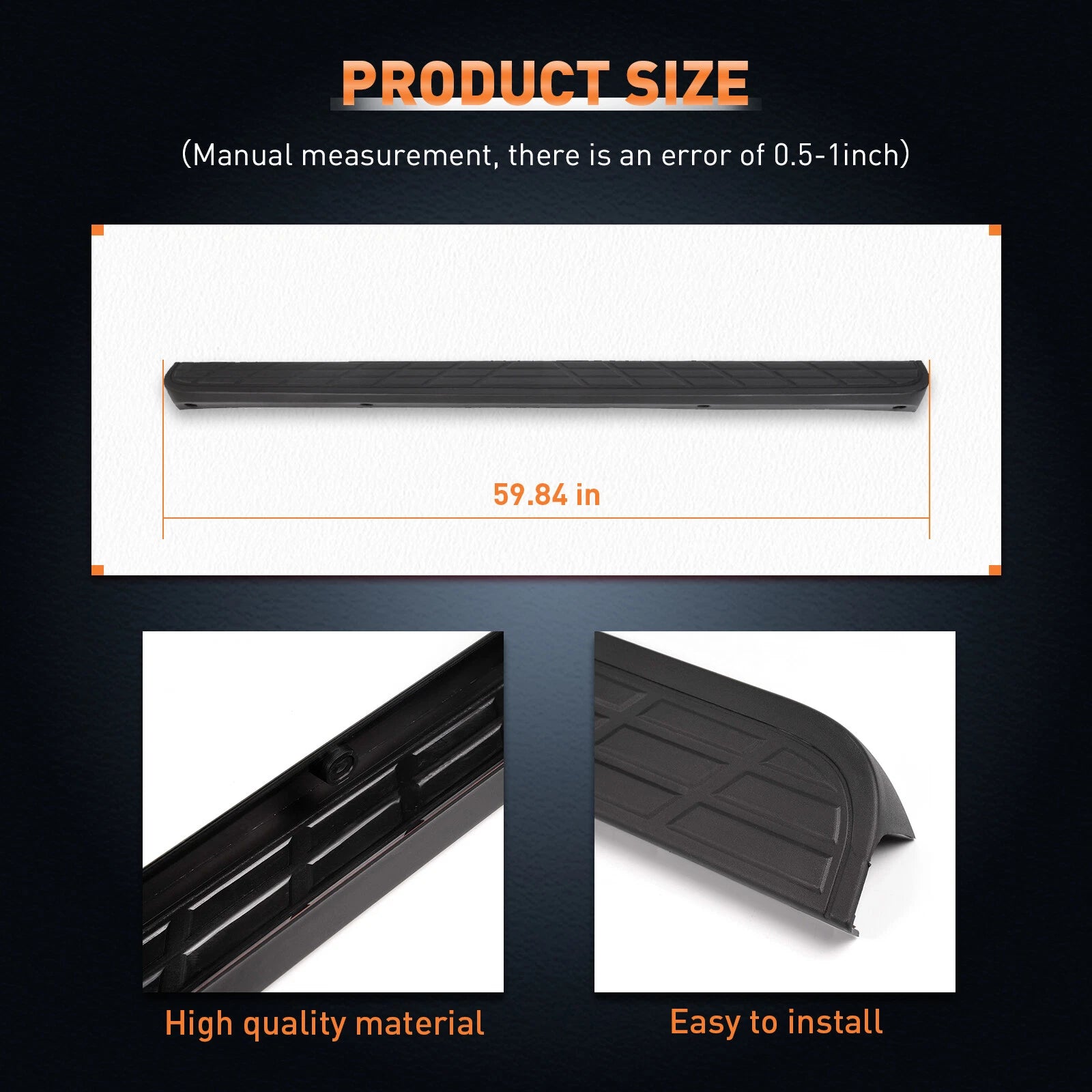 Tailgate Top Cap Protector Trim Molding for Chevy Silverado GMC Sierra (2007–2013)