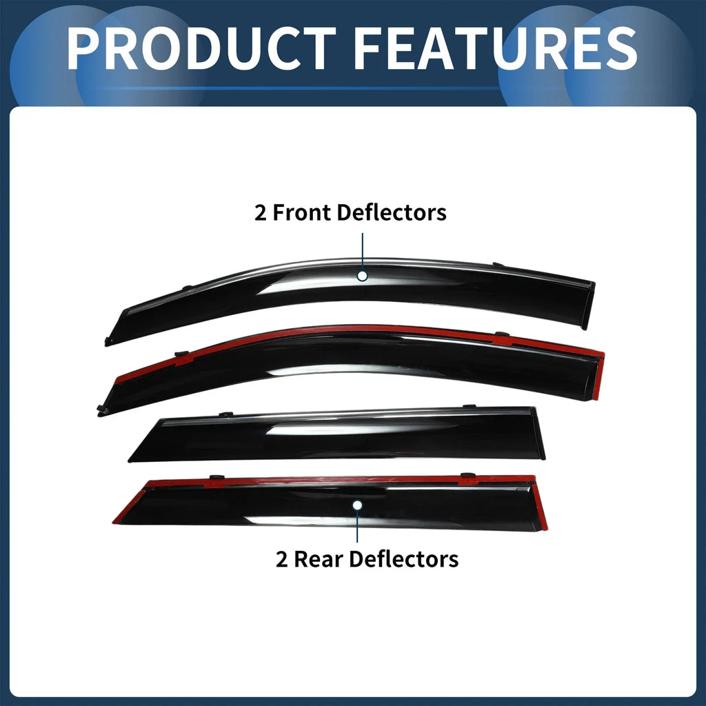 Window Deflectors for Hyundai Tucson Side Window Vent Visors Black 2016