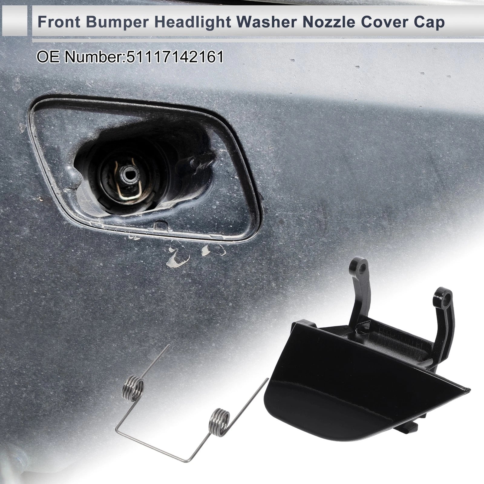 Bumper Headlight Washer Nozzle Cover Cap for BMW 750i (2010–2015)