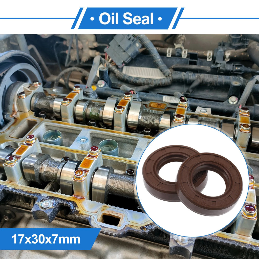2X Oil Seal Rotary Shaft Seal FKM Rubber 17x30x7mm for Various Models