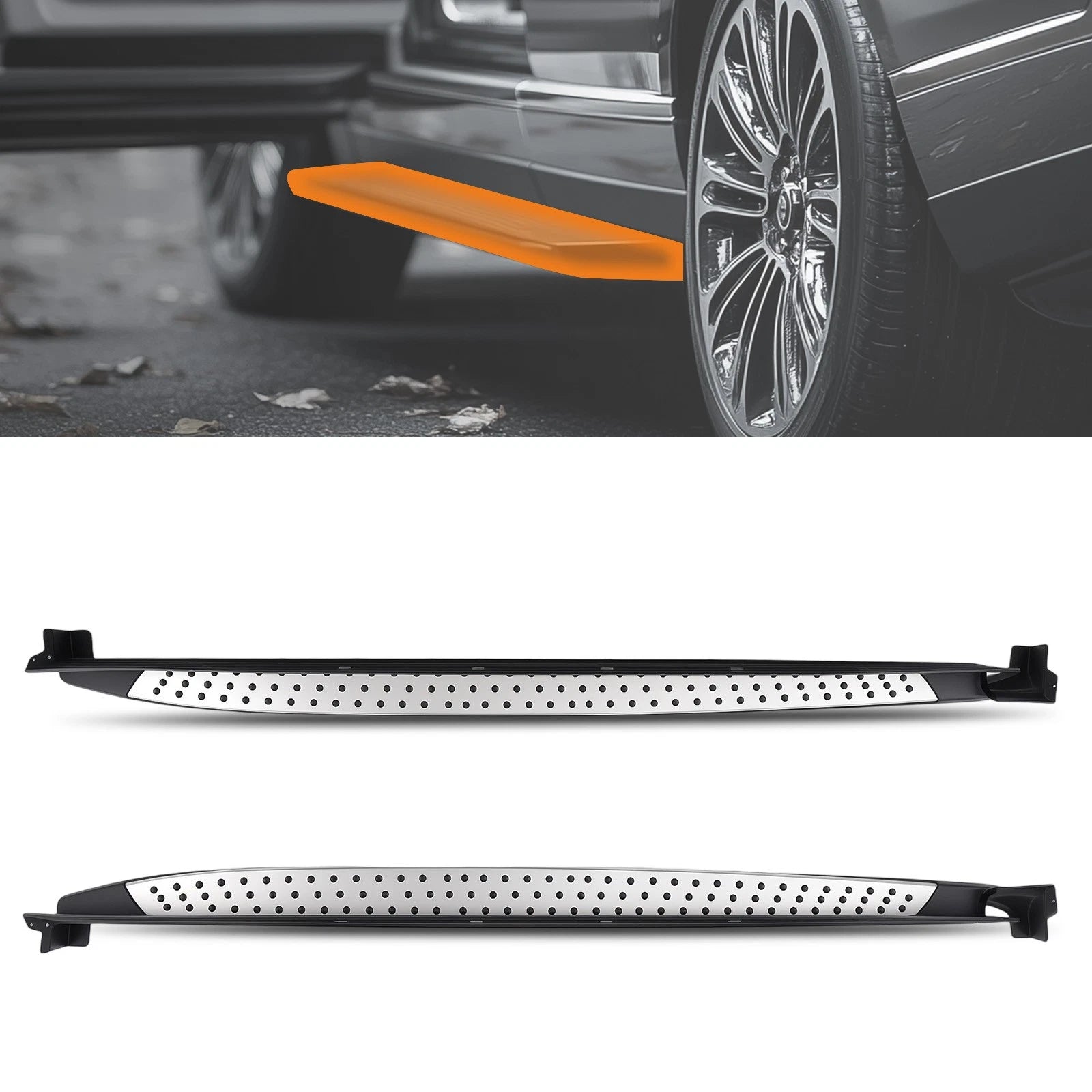 Nerf Bar Running Boards for Hyundai Santa Fe (2019–2023) Black Aluminum