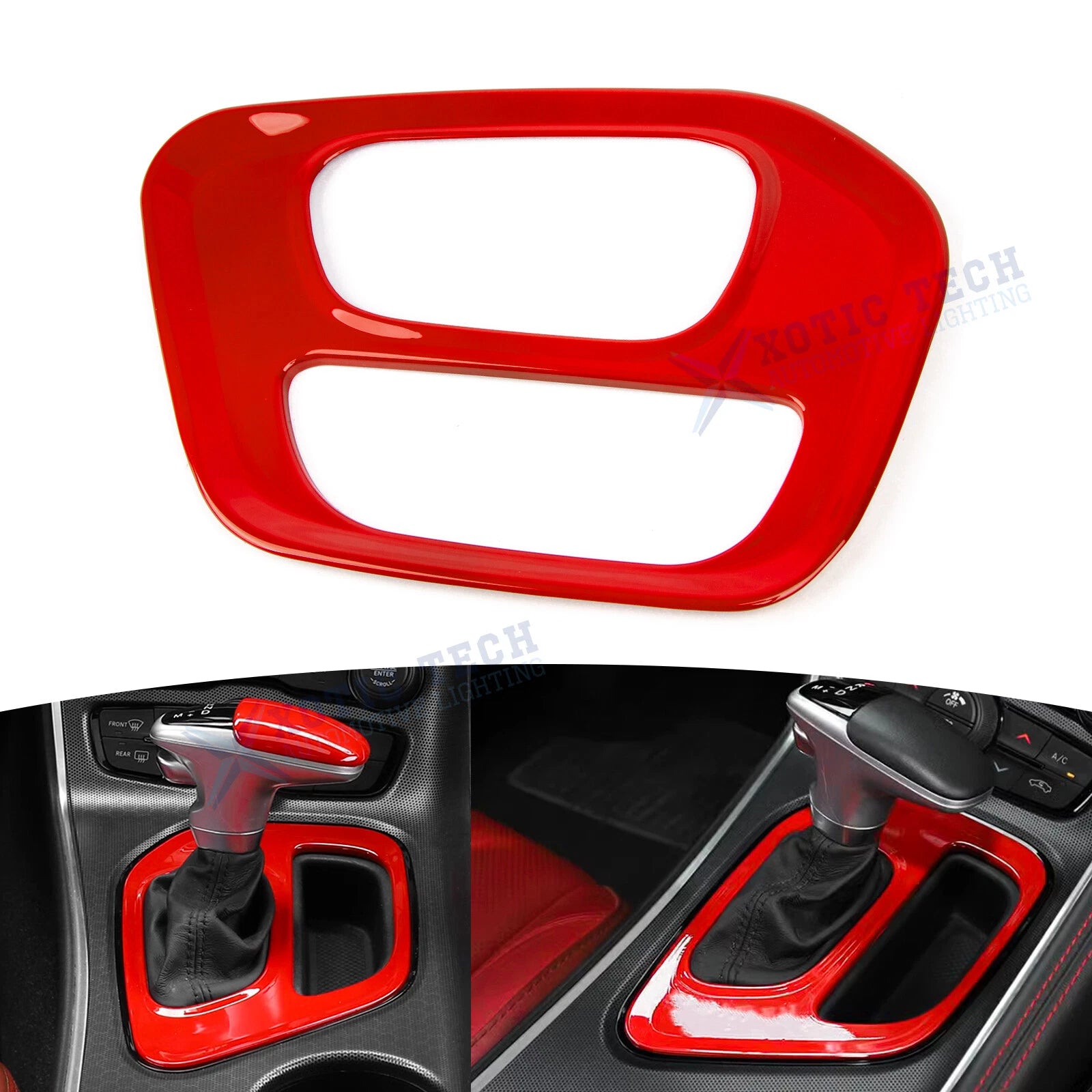 Glossy Red Gear Shift Trim Panel Cover for Dodge Challenger (2015–2024)