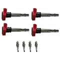 Set of 4 Ignition Coils & Iridium Spark Plugs for Audi A4 A5 Q7