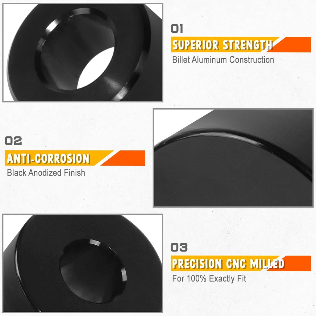 2X Aluminum Front Leveling Drop Spacers + Bolts for Toyota Tundra (2007–2022)