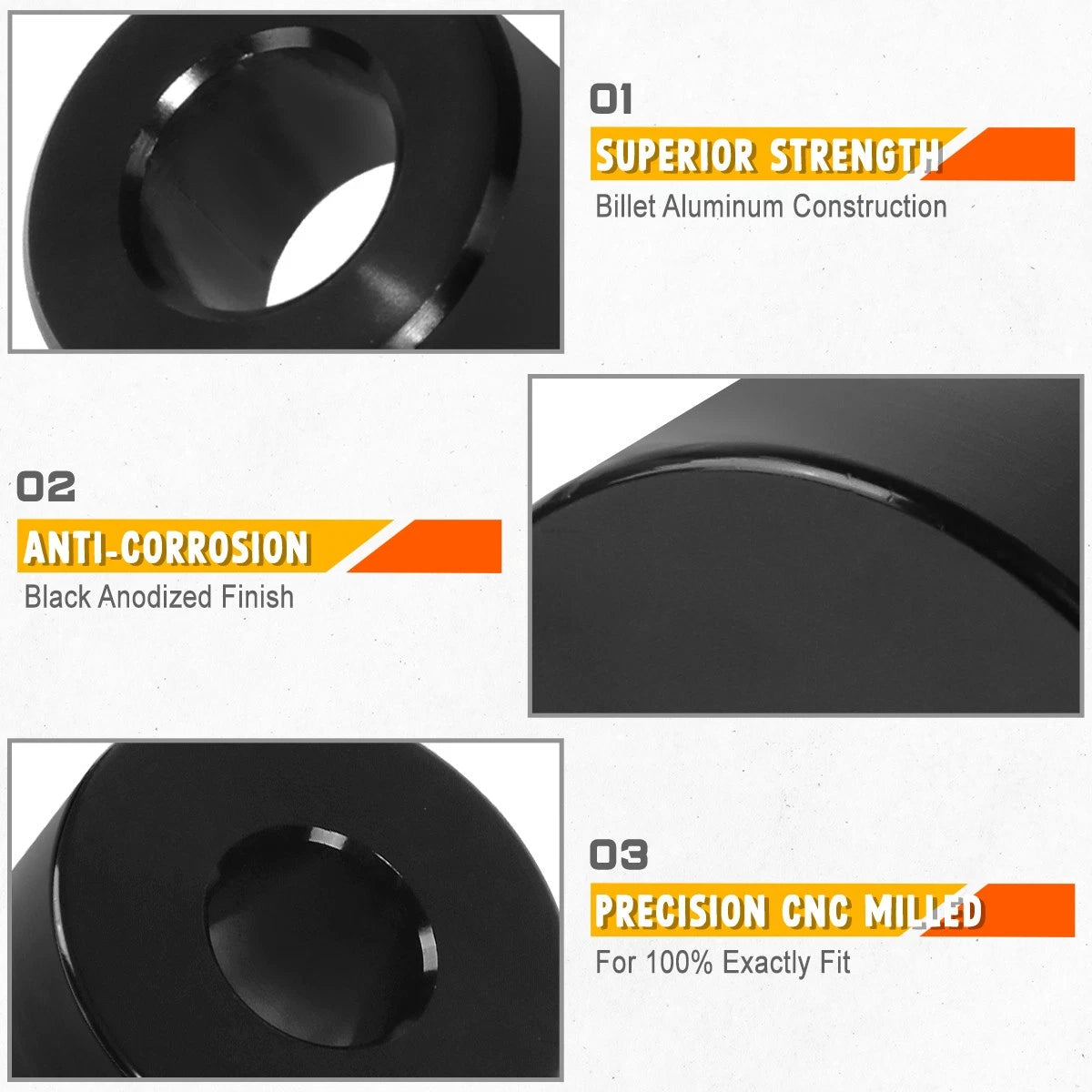 2X Aluminum Front Leveling Drop Spacers + Bolts for Toyota Tundra (2007–2022)