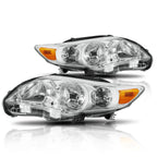 Chrome Housing Headlight Amber Side Corner Signal Lamps for Corolla (2011–2013)